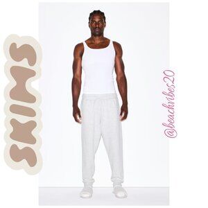 SKIMS Men's Fleece Lounge Tapered Jogger Light Heather Grey Medium NWT